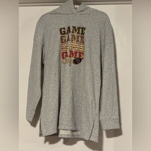 Lane Bryant Gray Game Day Sweatshirt football glitter